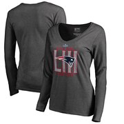 Add New England Patriots NFL Pro Line by Fanatics Branded Women's Super Bowl LIII Champions Long Sleeve Hometown V-Neck T-Shirt - Heather Gray To Your NFL Collection