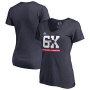 Add New England Patriots NFL Pro Line by Fanatics Branded Women's 6-Time Super Bowl Champions Hometown Block 6X V-Neck T-Shirt - Navy To Your NFL Collection