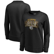 Add Pittsburgh Steelers NFL Pro Line by Fanatics Branded Women's Arch Smoke Crew Neck Fleece Sweatshirt - Black To Your NFL Collection