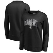 Add Oakland Raiders NFL Pro Line by Fanatics Branded Women's Arch Smoke Crew Neck Fleece Sweatshirt - Black To Your NFL Collection