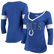 Add Indianapolis Colts Touch by Alyssa Milano Women's Ultimate Fan 3/4 Sleeve Raglan T-Shirt - Royal To Your NFL Collection