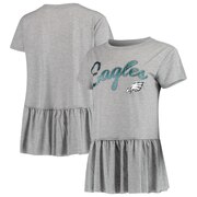 Add Philadelphia Eagles Touch by Alyssa Milano Women's Mascot Peplum T-Shirt - Heathered Gray To Your NFL Collection