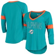 Add Miami Dolphins Touch by Alyssa Milano Women's Ultimate Fan 3/4 Sleeve Raglan T-Shirt - Aqua To Your NFL Collection