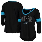 Add Carolina Panthers Touch by Alyssa Milano Women's Ultimate Fan 3/4 Sleeve Raglan T-Shirt - Black To Your NFL Collection