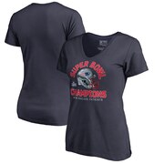 Add New England Patriots NFL Pro Line by Fanatics Branded Women's Super Bowl LIII Champions Two Minute Drill V-Neck T-Shirt - Navy To Your NFL Collection