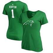 Add Cam Newton Carolina Panthers NFL Pro Line by Fanatics Branded Women's St. Patrick's Day Icon V-Neck Name & Number T-Shirt - Kelly Green To Your NFL Collection