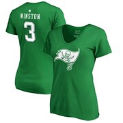 Add Jameis Winston Tampa Bay Buccaneers NFL Pro Line by Fanatics Branded Women's St. Patrick's Day Icon V-Neck Name & Number T-Shirt - Kelly Green To Your NFL Collection