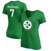 Add Ben Roethlisberger Pittsburgh Steelers NFL Pro Line by Fanatics Branded Women's St. Patrick's Day Icon V-Neck Name & Number T-Shirt - Kelly Green To Your NFL Collection