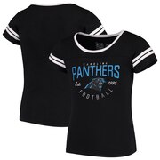 Add Carolina Panthers NFL Pro Line by Fanatics Branded Girls Youth Live For It 2-Stripe T-Shirt – Black To Your NFL Collection