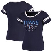 Add Tennessee Titans NFL Pro Line by Fanatics Branded Girls Youth Live For It 2-Stripe T-Shirt – Navy To Your NFL Collection