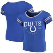 Add Indianapolis Colts NFL Pro Line by Fanatics Branded Girls Youth Live For It 2-Stripe T-Shirt – Royal/Heather Gray To Your NFL Collection