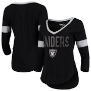 Add Oakland Raiders Touch by Alyssa Milano Women's Ultimate Fan 3/4-Sleeve Raglan V-Neck T-Shirt – Black To Your NFL Collection