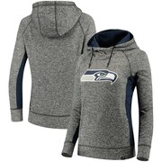 Add Seattle Seahawks NFL Pro Line by Fanatics Branded Women's Static Pullover Hoodie - Heathered Black/College Navy To Your NFL Collection