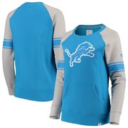 Add Detroit Lions NFL Pro Line by Fanatics Branded Women's Iconic Fleece Raglan Pullover Sweatshirt – Blue/Heathered Gray To Your NFL Collection