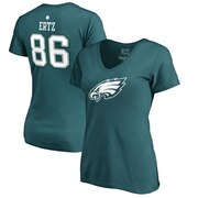 Add Zach Ertz Philadelphia Eagles NFL Pro Line by Fanatics Branded Women's St. Patrick's Day Icon Name & Number V-Neck T-Shirt – Midnight Green To Your NFL Collection