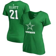 Add Ezekiel Elliott Dallas Cowboys NFL Pro Line by Fanatics Branded Women's St. Patrick's Day Icon V-Neck Name & Number T-Shirt - Kelly Green To Your NFL Collection