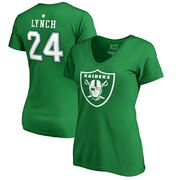 Add Marshawn Lynch Oakland Raiders NFL Pro Line by Fanatics Branded Women's St. Patrick's Day Icon V-Neck Name & Number T-Shirt - Kelly Green To Your NFL Collection