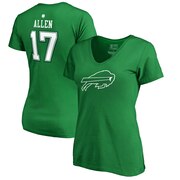 Add Josh Allen Buffalo Bills NFL Pro Line by Fanatics Branded Women's St. Patrick's Day Icon Name & Number V-Neck T-Shirt – Kelly Green To Your NFL Collection