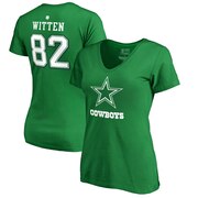 Add Jason Witten Dallas Cowboys NFL Pro Line by Fanatics Branded Women's St. Patrick's Day Icon V-Neck Name & Number T-Shirt - Kelly Green To Your NFL Collection