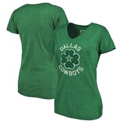 Add Dallas Cowboys NFL Pro Line by Fanatics Branded Women's St. Patrick's Day Luck Tradition Tri-Blend V-Neck T-Shirt – Green To Your NFL Collection