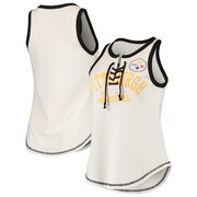 Add Pittsburgh Steelers Touch by Alyssa Milano Women's Shout Out Lace-Up Tank Top – White/Black To Your NFL Collection