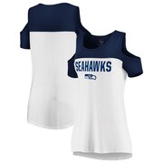 Add Seattle Seahawks Majestic Women's Pure Dedication Open Shoulder T-Shirt – White/College Navy To Your NFL Collection