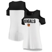 Add Cincinnati Bengals Majestic Women's Pure Dedication Open Shoulder T-Shirt – White/Black To Your NFL Collection