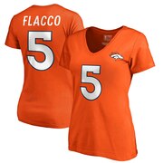 Add Joe Flacco Denver Broncos NFL Pro Line by Fanatics Branded Women's Authentic Stack Name & Number V-Neck T-Shirt - Orange To Your NFL Collection