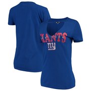 Add New York Giants New Era Women's Baby Jersey V-Neck Choker T-Shirt – Royal To Your NFL Collection