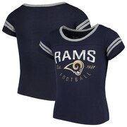 Add Los Angeles Rams NFL Pro Line by Fanatics Branded Girls Youth Live For It 2-Stripe T-Shirt – Navy/Heathered Gray To Your NFL Collection