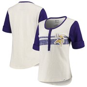 Add Minnesota Vikings Fanatics Branded Women's True Classics Drop Tail Henley T-Shirt – White/Purple To Your NFL Collection