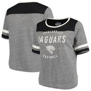 Add Jacksonville Jaguars G-III 4Her by Carl Banks Women's Plus Size Touchdown T-Shirt - Heathered Gray To Your NFL Collection