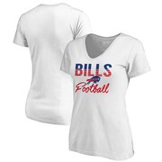 Add Buffalo Bills NFL Pro Line by Fanatics Branded Women's Free Line Plus Size V-Neck T-Shirt - White To Your NFL Collection