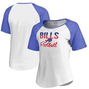 Add Buffalo Bills NFL Pro Line by Fanatics Branded Women's Free Line Raglan Tri-Blend T-Shirt - White To Your NFL Collection