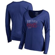 Add Buffalo Bills NFL Pro Line by Fanatics Branded Women's Graceful Long Sleeve V-Neck T-Shirt - Royal To Your NFL Collection