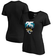 Add Jacksonville Jaguars NFL Pro Line by Fanatics Branded Women's 25th Season V-Neck T-Shirt – Black To Your NFL Collection