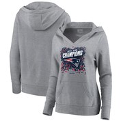 Add New England Patriots NFL Pro Line by Fanatics Branded Women's Super Bowl LIII Champions Trophy Collection Locker Room Pullover Hoodie - Steel To Your NFL Collection