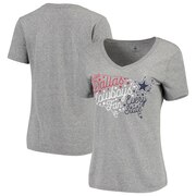 Add Dallas Cowboys Women's Every State Tri-Blend V-Neck T-Shirt – Gray To Your NFL Collection