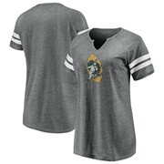 Add Green Bay Packers Fanatics Branded Women's Distressed Tri-Blend Notch Neck T-Shirt – Heathered Gray/White To Your NFL Collection