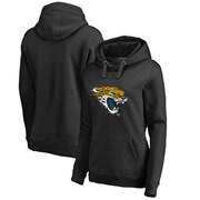 Add Jacksonville Jaguars NFL Pro Line by Fanatics Branded Women's Plus Size Splatter Logo Pullover Hoodie – Black To Your NFL Collection