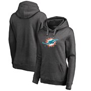 Add Miami Dolphins NFL Pro Line by Fanatics Branded Women's Plus Size Splatter Logo Pullover Hoodie – Heathered Charcoal To Your NFL Collection