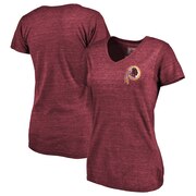 Add Washington Redskins NFL Pro Line by Fanatics Branded Women's Primary Logo Left Chest Distressed Tri-Blend V-Neck T-Shirt – Heathered Burgundy To Your NFL Collection