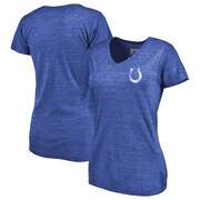 Add Indianapolis Colts NFL Pro Line by Fanatics Branded Women's Primary Logo Left Chest Distressed Tri-Blend V-Neck T-Shirt – Heathered Royal To Your NFL Collection