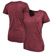 Add Arizona Cardinals NFL Pro Line by Fanatics Branded Women's Primary Logo Left Chest Distressed Tri-Blend V-Neck T-Shirt – Heathered Cardinal To Your NFL Collection