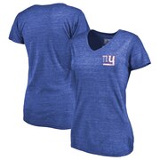 Add New York Giants NFL Pro Line by Fanatics Branded Women's Primary Logo Left Chest Distressed Tri-Blend V-Neck T-Shirt – Heathered Royal To Your NFL Collection
