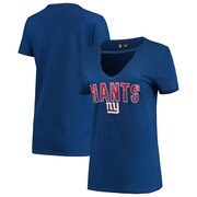 Add New York Giants New Era Women's Gradient Glitter Choker V-Neck T-Shirt - Royal To Your NFL Collection