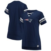 Add New England Patriots Fanatics Branded Women's Draft Me Lace Up T-Shirt - Navy/Silver To Your NFL Collection