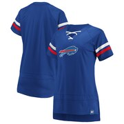 Add Buffalo Bills Fanatics Branded Women's Draft Me Lace Up T-Shirt - Royal/Red To Your NFL Collection