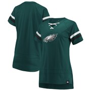 Add Philadelphia Eagles Fanatics Branded Women's Draft Me Lace Up T-Shirt - Midnight Green/Black To Your NFL Collection