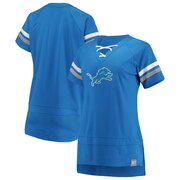 Add Detroit Lions Fanatics Branded Women's Draft Me Lace Up T-Shirt - Blue/Silver To Your NFL Collection